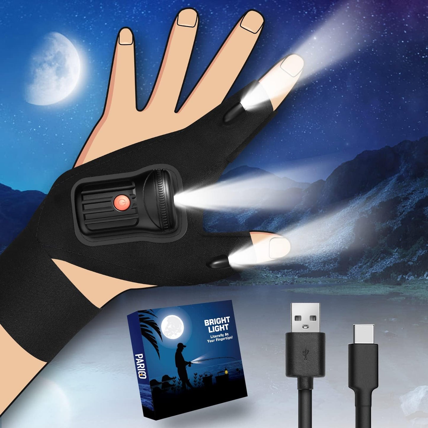 LED Flashlight Gloves(2 hands)