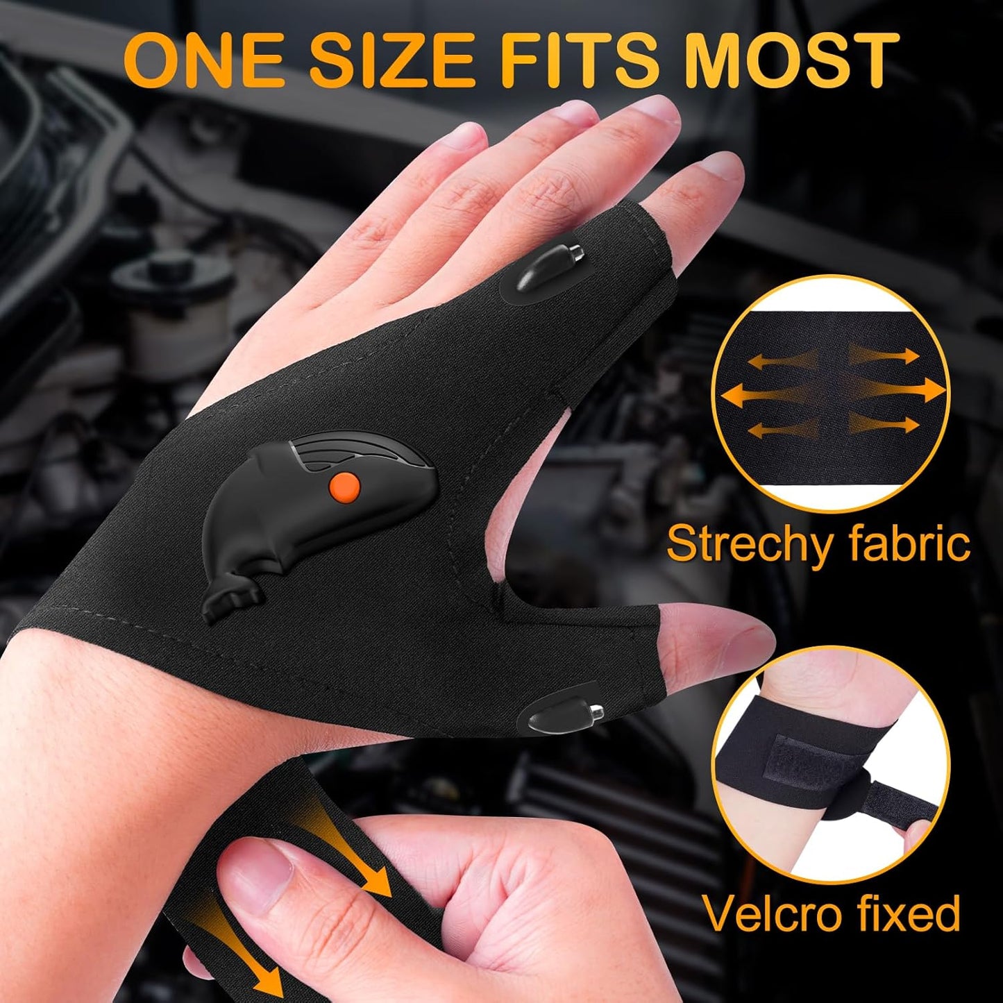 LED Flashlight Gloves(2 hands)